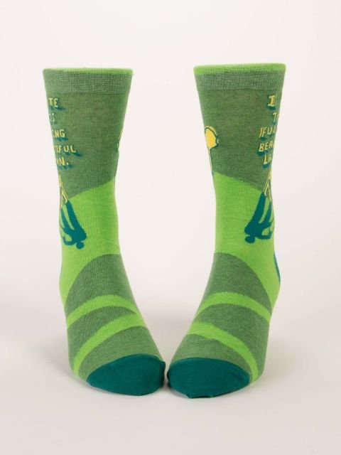 Blue QBlue Q Fucking Beautiful Lawn Men's socks #same day gift delivery melbourne#
