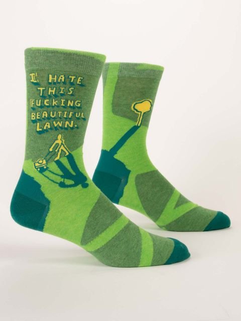 Blue QBlue Q Fucking Beautiful Lawn Men's socks #same day gift delivery melbourne#