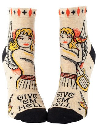 Blue Q Give 'em Hell Women's Ankle Socks