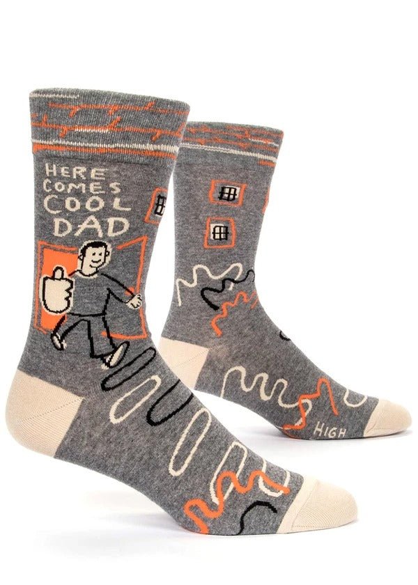 Blue QBlue Q Here Comes Cool Dad Men's Socks #same day gift delivery melbourne#