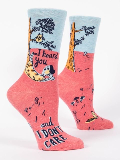 Blue QBlue Q I Heard You and I Don't Care Women's Crew Socks #same day gift delivery melbourne#