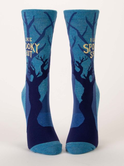 Blue QBlue Q I Like Spooky Shit Women's Crew socks #same day gift delivery melbourne#