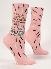 Blue QBlue Q I Shall Support You Like an Underwire Bra Women's Crew Socks #same day gift delivery melbourne#