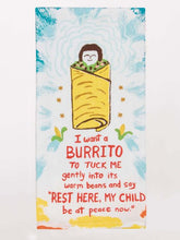 Blue QBlue Q I Want a Burrito Tea Towel #same day gift delivery melbourne#