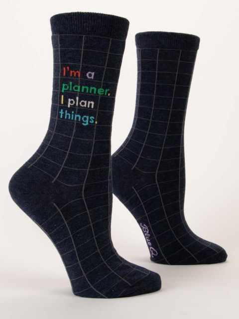 Blue QBlue Q I'm a Planner. I Plan Things. Women's Crew Socks #same day gift delivery melbourne#