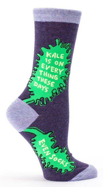 Blue QBlue Q Kale Is On Everything These Days Women's Crew Socks #same day gift delivery melbourne#