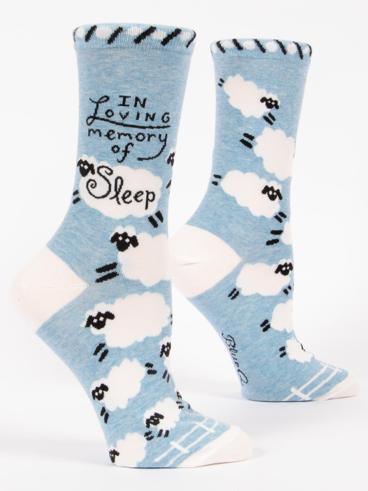 Blue QBlue Q Loving Memory of Sleep Women's Crew Socks #same day gift delivery melbourne#