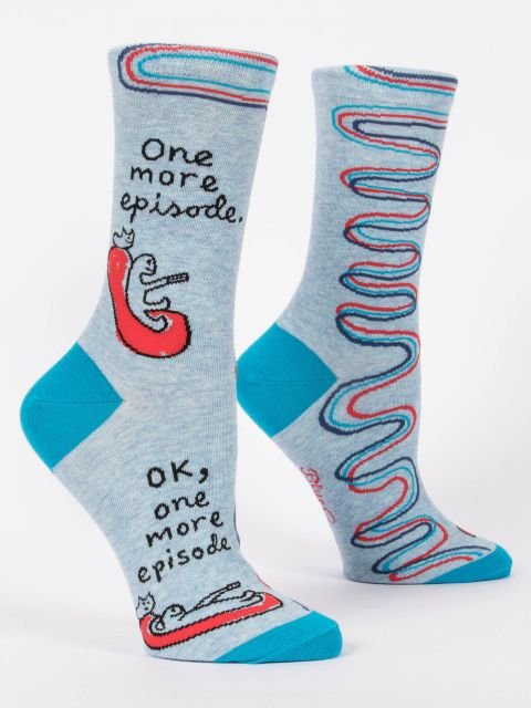 Blue QBlue Q One More Episode Women's Crew socks #same day gift delivery melbourne#
