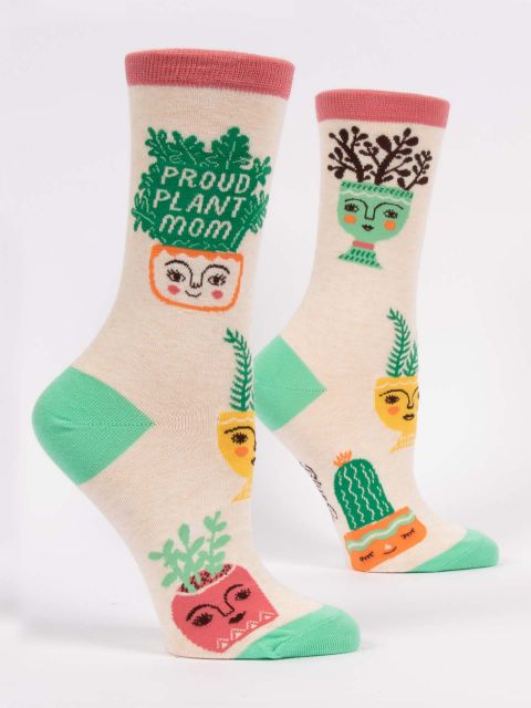 Blue QBlue Q Proud Plant Mom Women's Crew Socks #same day gift delivery melbourne#