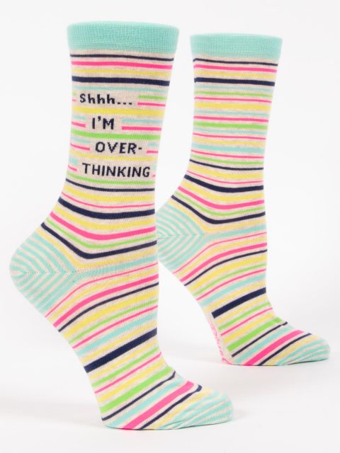 Blue QBlue Q Shhh I am Overthinking Women's Crew socks #same day gift delivery melbourne#