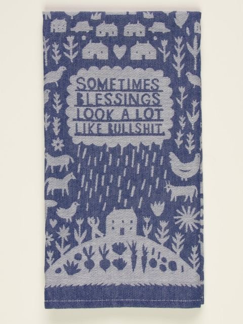 Blue QBlue Q Sometimes Blessings Look A Lot Like Bullshit Tea Towel #same day gift delivery melbourne#
