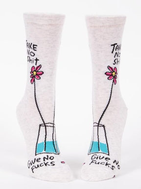 Blue Q Take No Shit Give No Fucks Women's Crew socks