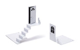 Blue QBookstairs - Pair of Bookends #same day gift delivery melbourne#