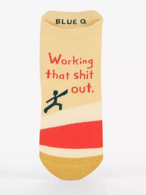 Blue Q Working That Shit Out Sneaker Socks.