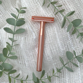 Brush It On reusable rose gold safety razor