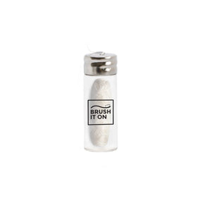 Brush It On compostable dental floss in reusable glass container