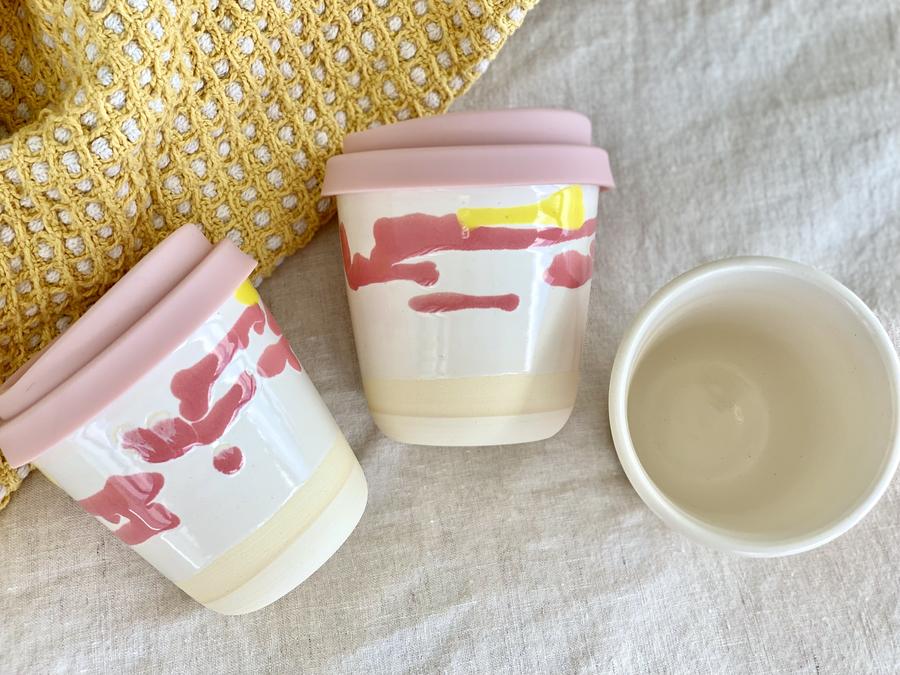 Bryteka PotteryBryteka Pottery Abstract pink - 6oz #same day gift delivery melbourne#