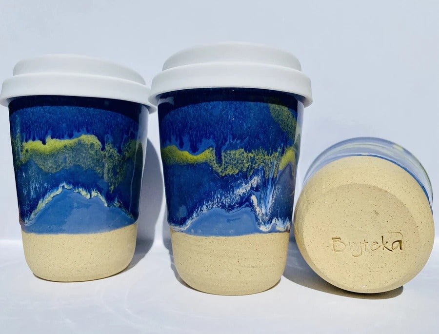 Bryteka Pottery Ceramic reusable coffee cup Aurora - 10oz