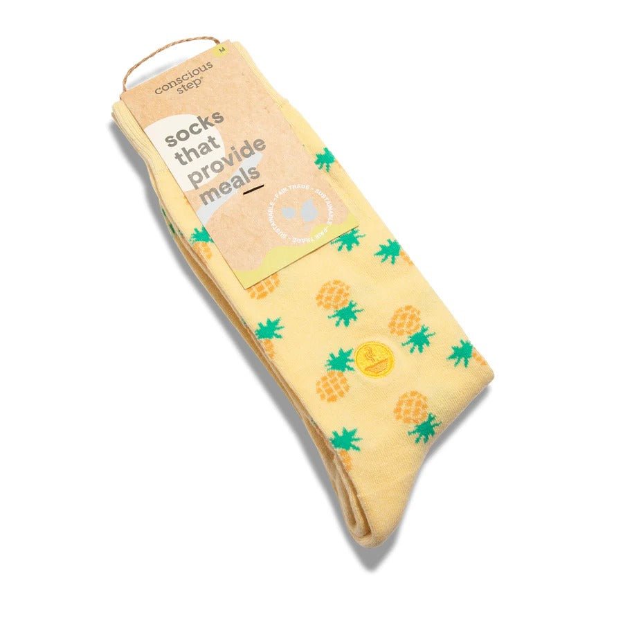 Conscious StepConscious Step Socks that Provide Meals-Pineapple #same day gift delivery melbourne#