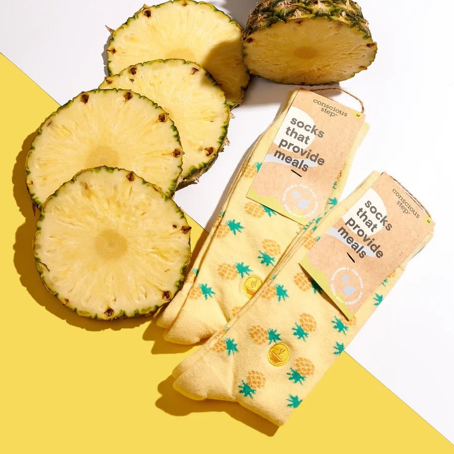 Conscious StepConscious Step Socks that Provide Meals-Pineapple #same day gift delivery melbourne#