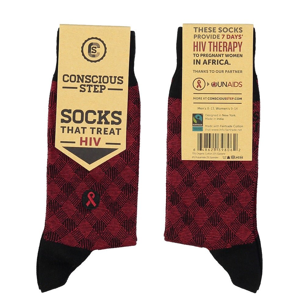Conscious StepConscious Step Socks That Treat HIV - Crosshatch #same day gift delivery melbourne#