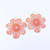 DENZ BIG Flowers in Orange earrings