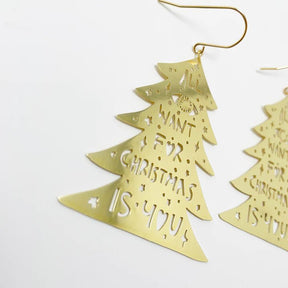 DENZ Christmas Trees in gold, angled view