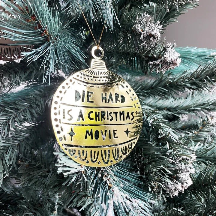 Denz + coDENZ Die Hard is a Christmas Movie - Ornament in gold #same day gift delivery melbourne#