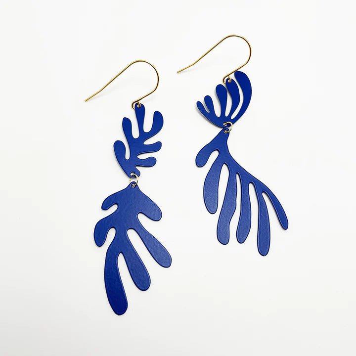 Denz + coDENZ Matisse dangles in Cobalt - painted steel dangles #same day gift delivery melbourne#