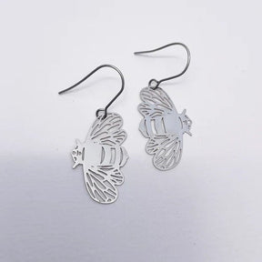 DENZ Mini Bee Dangles in Silver