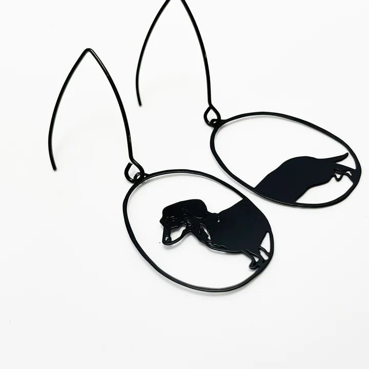 Denz + coDENZ Mini dachshund dangles in black #same day gift delivery melbourne#