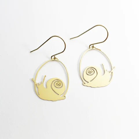 Denz + coDENZ Mini Snail dangles in gold #same day gift delivery melbourne#