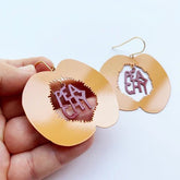 Denz + coDENZ Peaches- PEACHY - painted steel dangles #same day gift delivery melbourne#