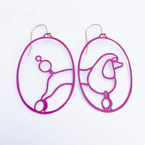DENZ Poodles in Hot Pink Earrings