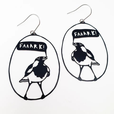 DENZ Faaaark the Lark in black earrings