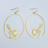 DENZ Fairy Wrens in Gold earrings