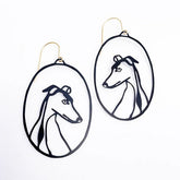 DENZ Greyhound/Whippet/Iggy in Black earrings
