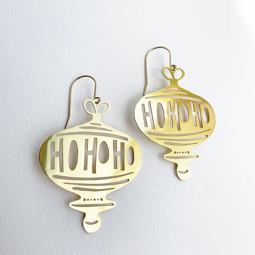 DENZ Ho Ho Ho in Gold earrings