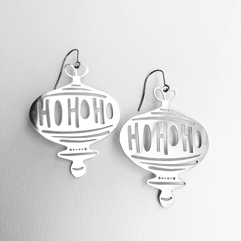 DENZ Ho Ho Ho in Silver earrings