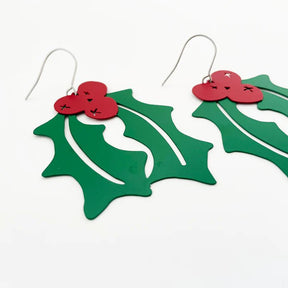 DENZ Holly in painted steel dangles, angled view