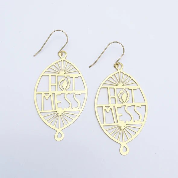  DENZ Hot Mess in Gold earrings