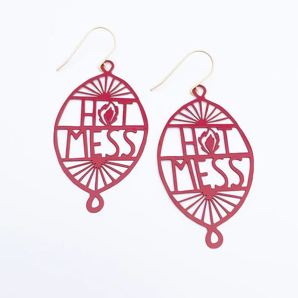 DENZ Hot Mess in Red earrings