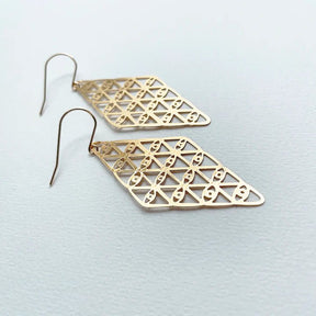 DENZ Kaleidoscope dangles in gold, angled view