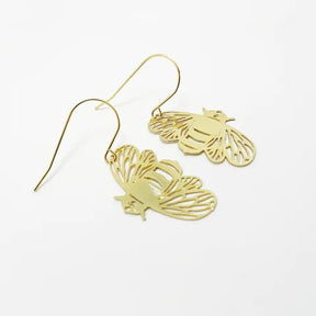  DENZ Mini Bee dangles in gold, angled view