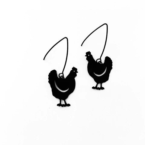 DENZ Mini Chicken dangles in black 