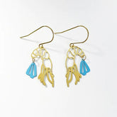 DENZ Mini Prawns in Gold/ sky blue, painted steel dangles 