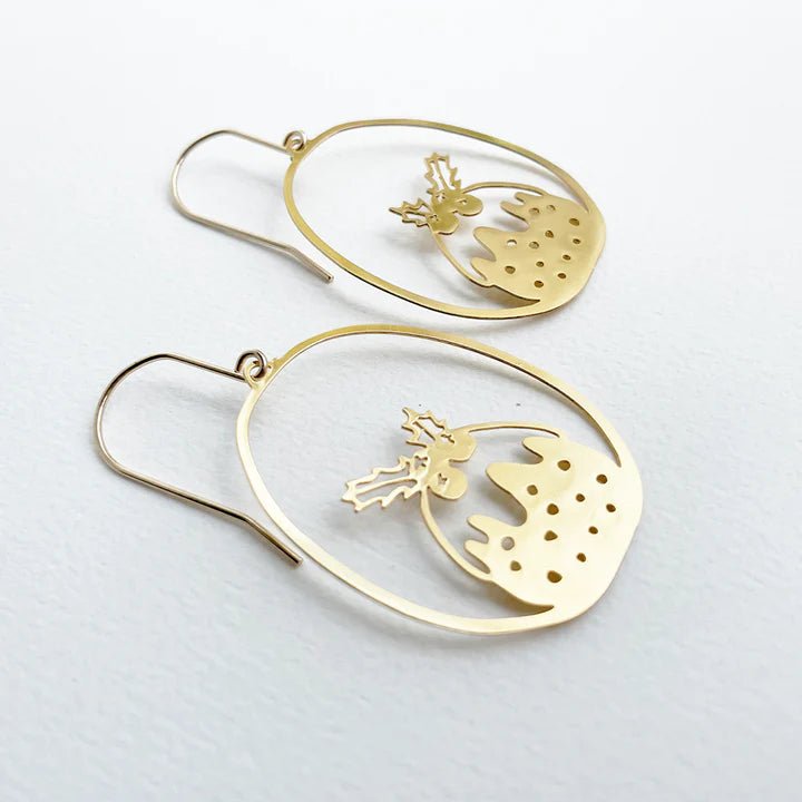  DENZ Mini Puddings in Gold earrings, angled view