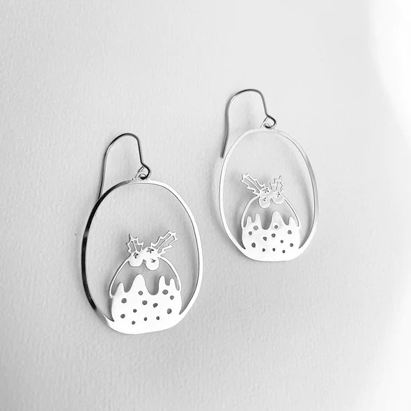 DENZ Mini Puddings in Silver earrings