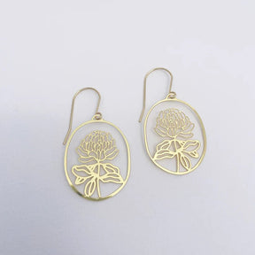 DENZ Mini Waratahs in Gold earrings