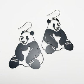 DENZ Pandas in black earrings